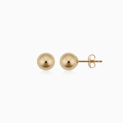 Ball Stud Earrings | White Gold