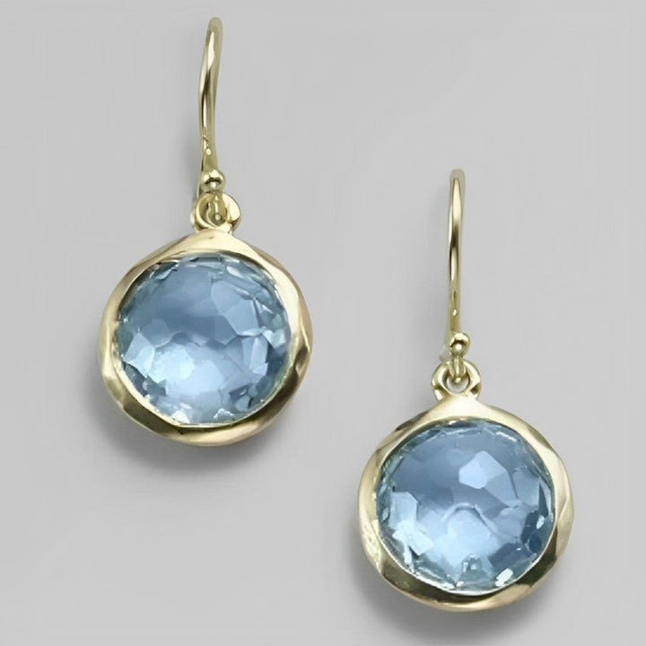 Chic Earrings with Blue Crystal - Haller