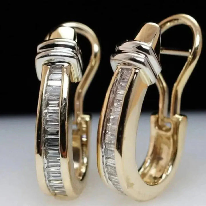 Vintage earrings with gold and diamonds