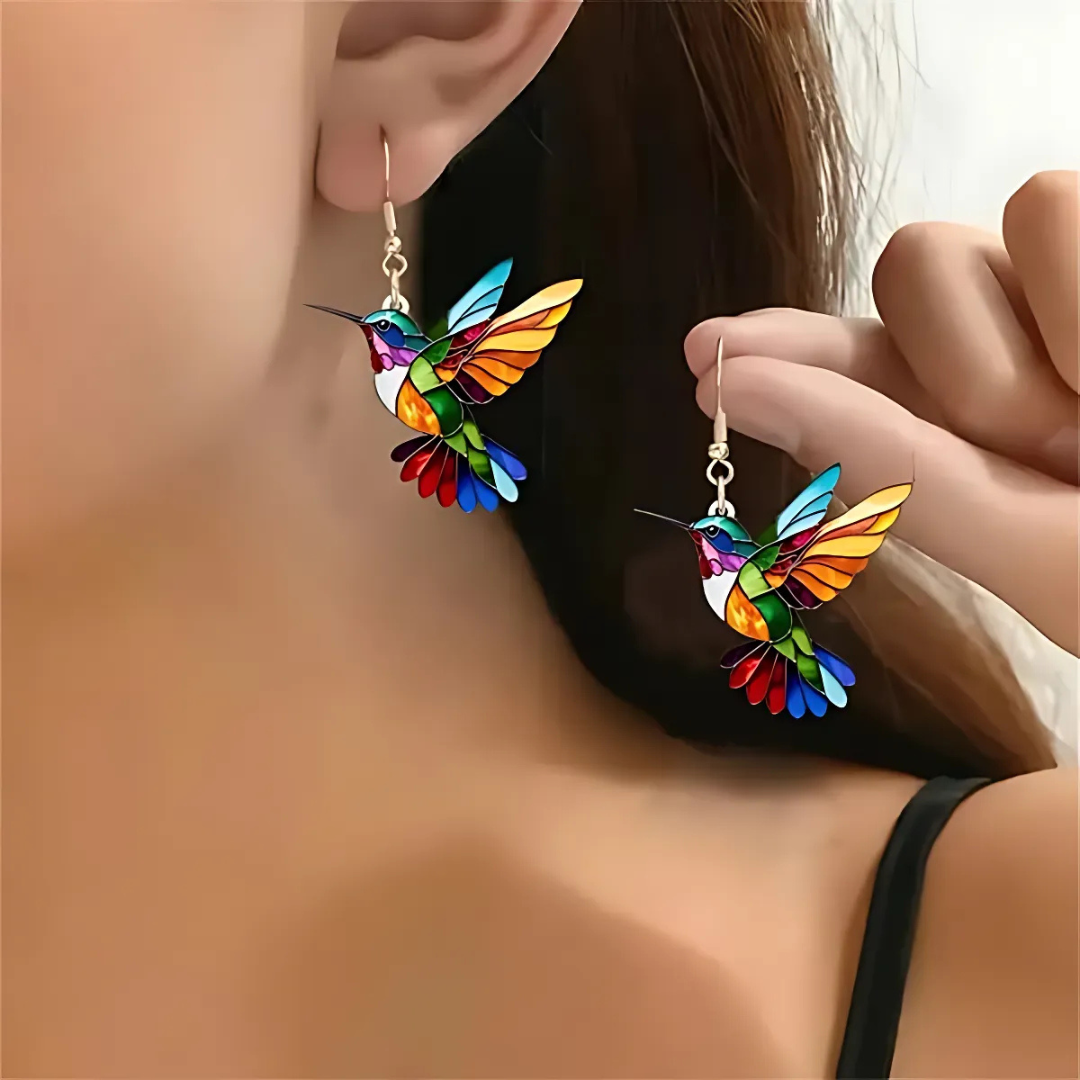 Beautiful Hummingbird Necklace with Bonus Earrings - Limited Time Offer