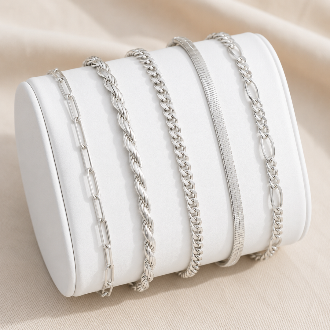 Gold Multi-Chain Bracelet Set - Layering Stack