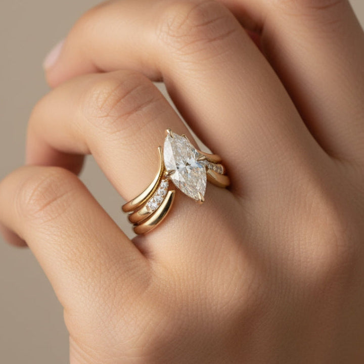 Gold Ring Teardrop Crown