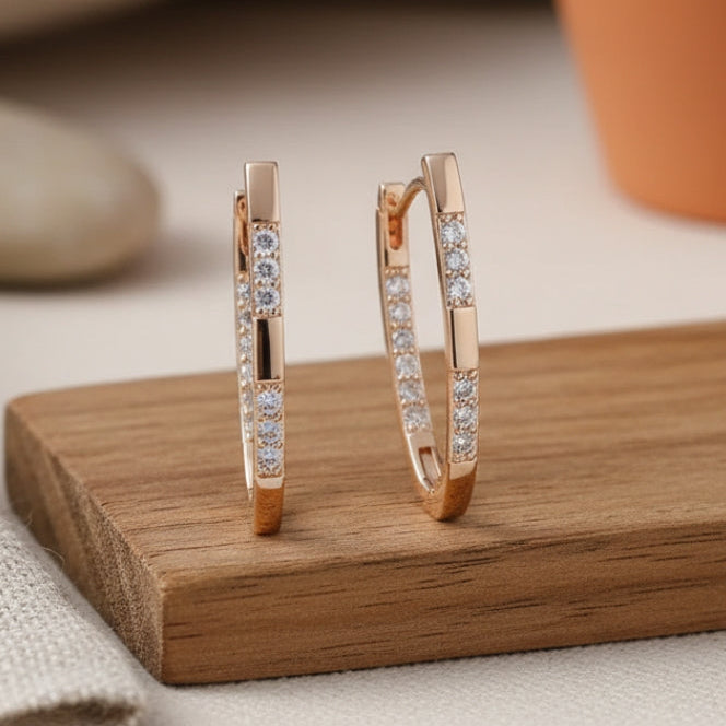 Elegant gold cubic zirconia earrings