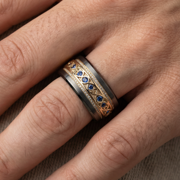 Gold Infinity Ring in Vintage Style
