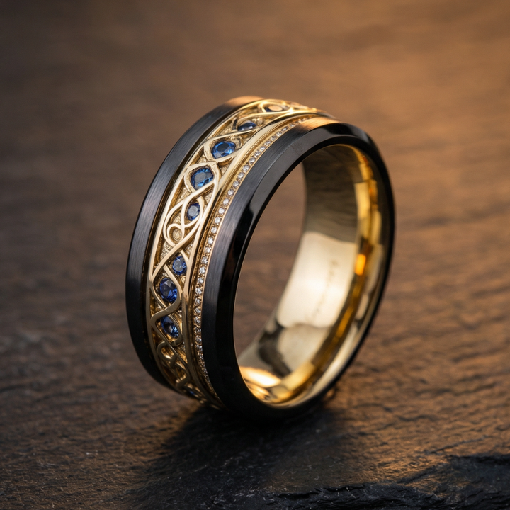 Gold Infinity Ring in Vintage Style