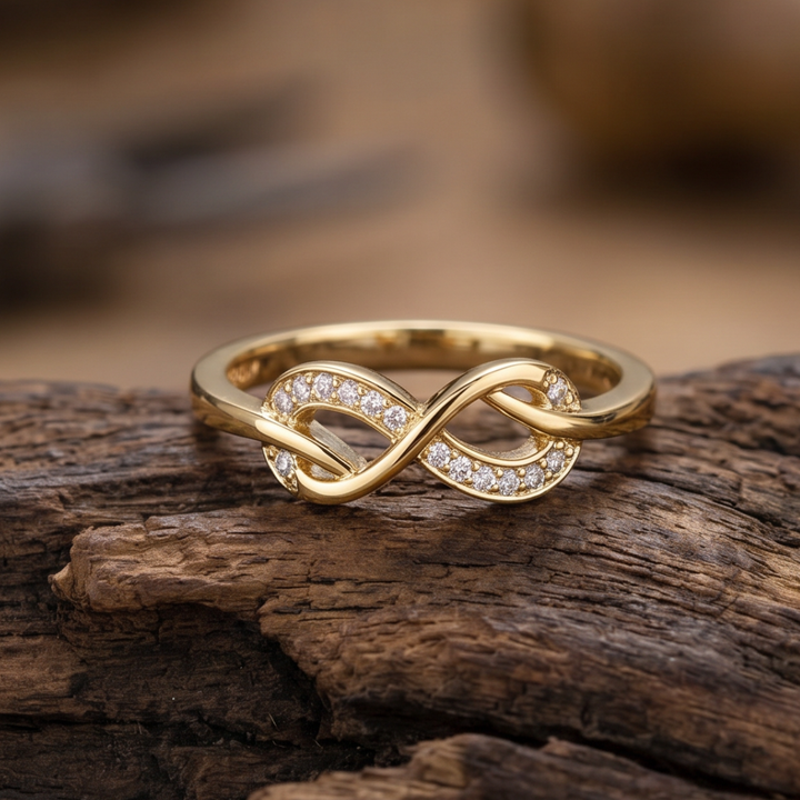 Infinity Gold Ring with Chain
