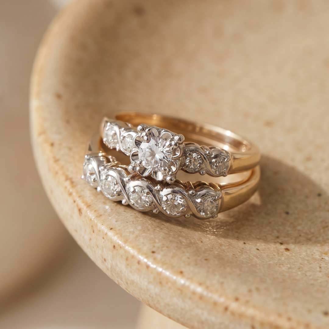 Vintage sparkling gold ring