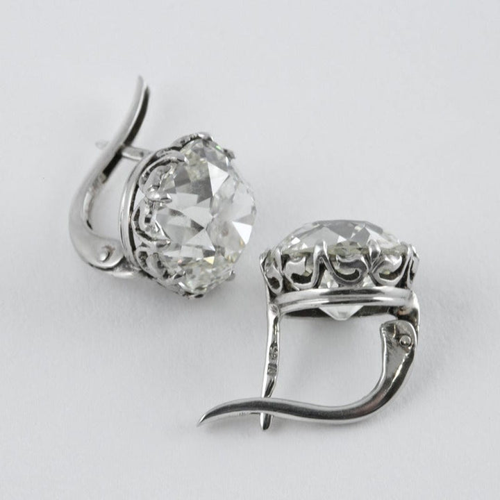 Luxurious Vintage Silver Zirconia Earrings