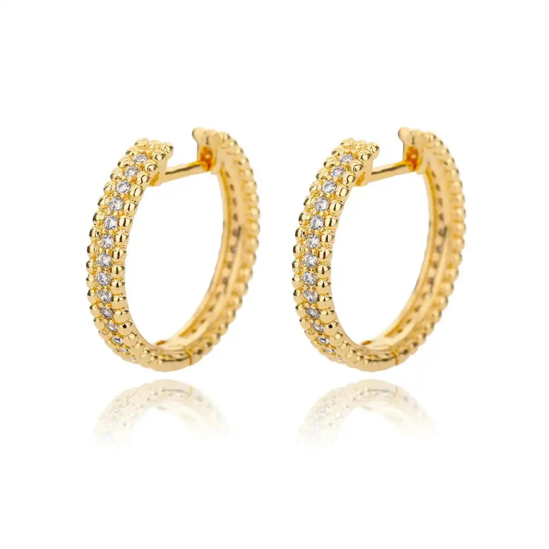 Crystal-Embellished Hoop Earrings