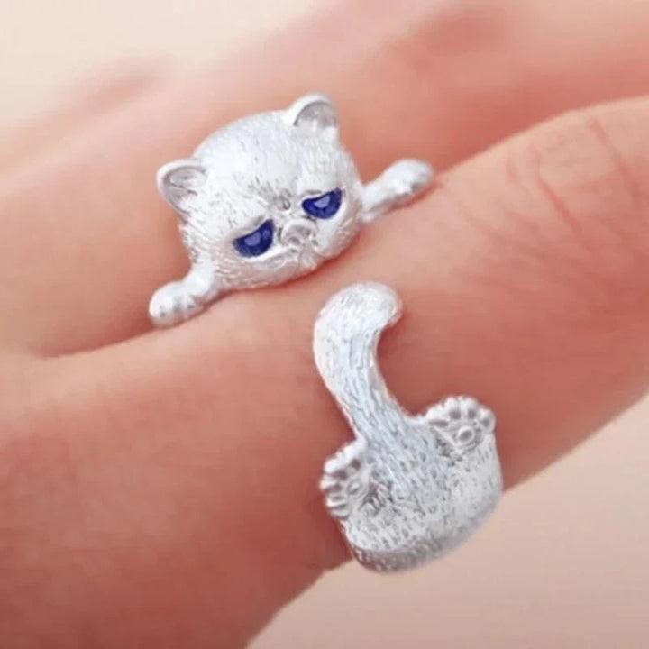 Adjustable Kitty Ring | White Gold