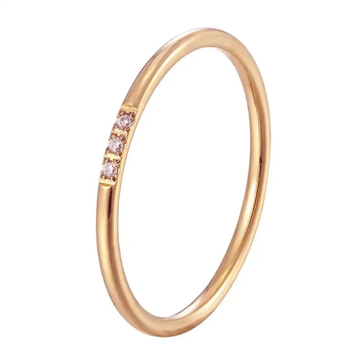 Delicate three-stone stacking ring