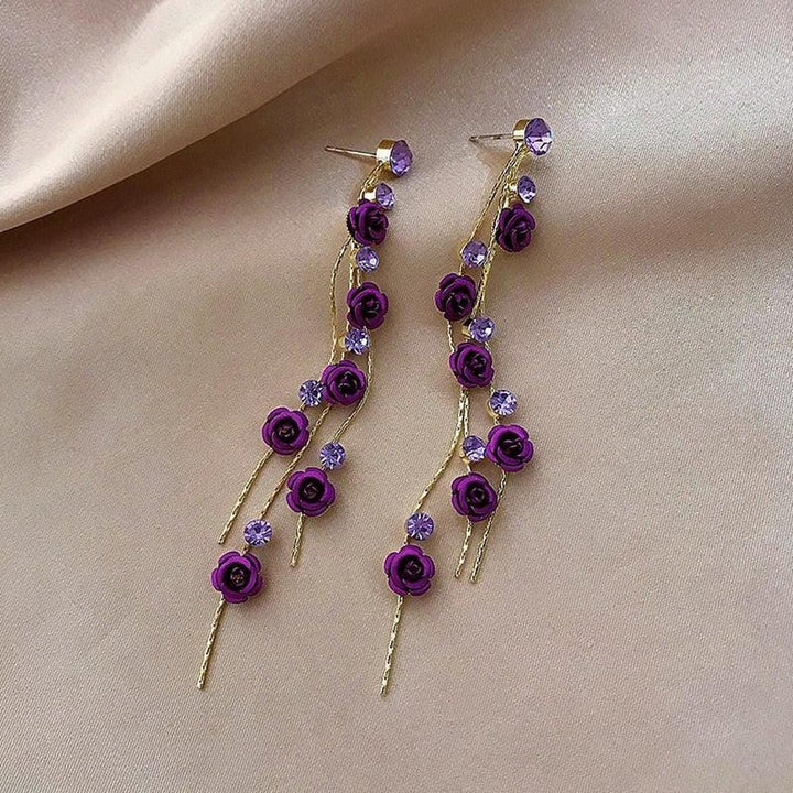 Elegant Cascading Rose Earrings