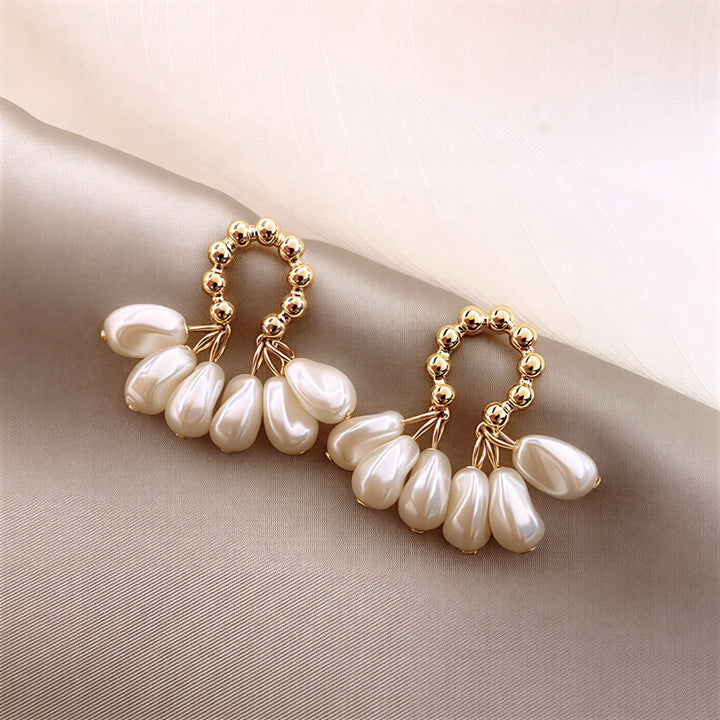 Pearl Blossom Hoop Earrings