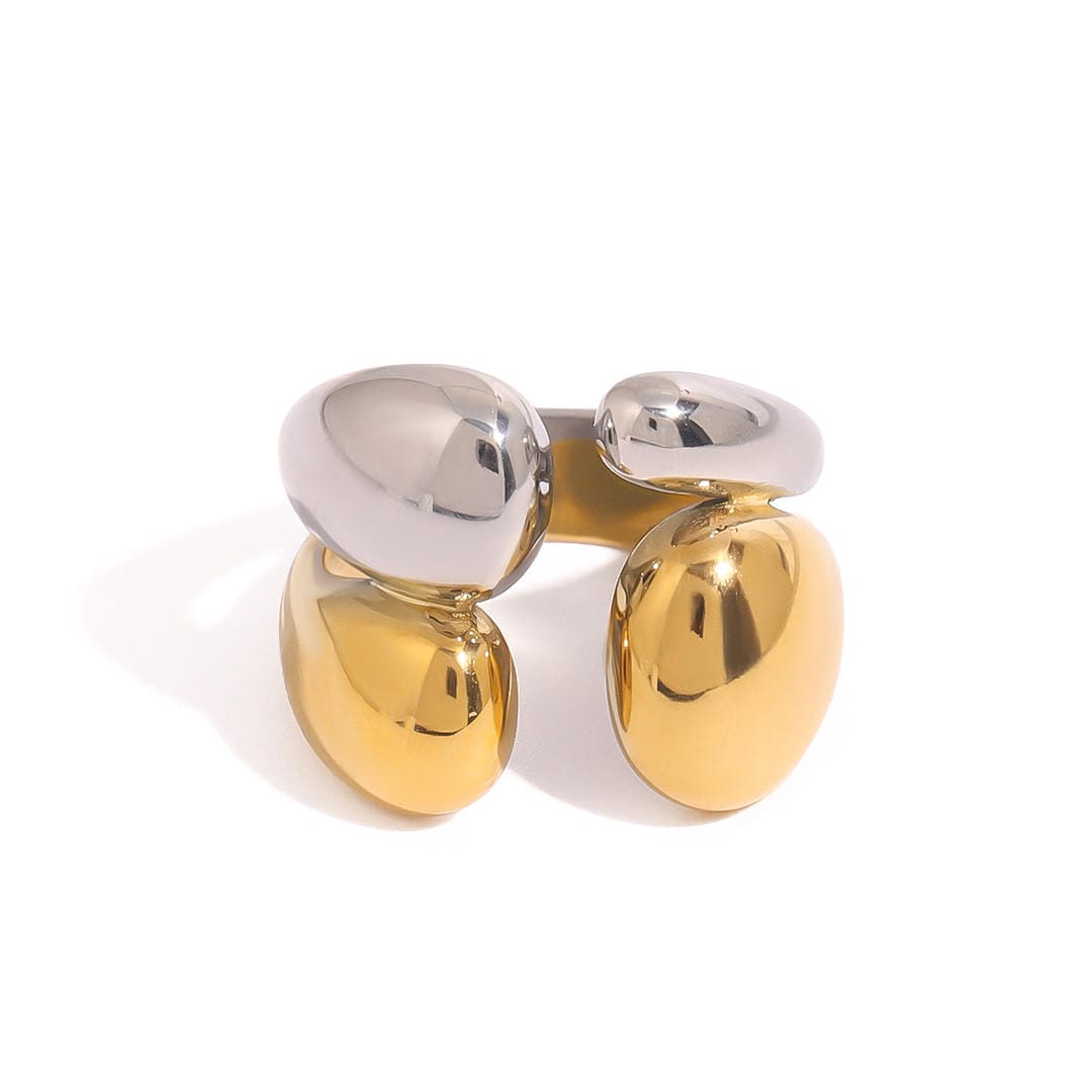 Two-Tone Gold Silver Stackable Ring