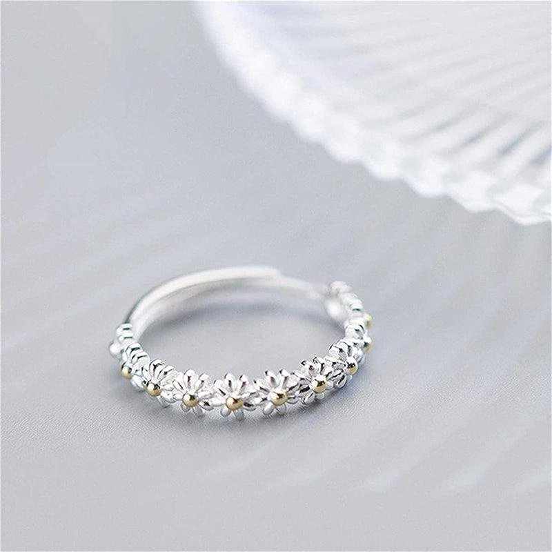 Silver Ring Daisy with Enamel - Haller