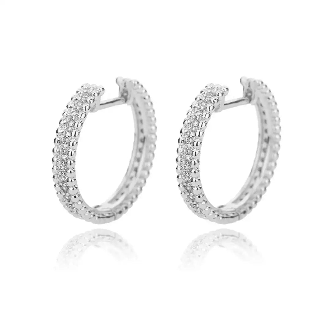 Crystal-Embellished Hoop Earrings
