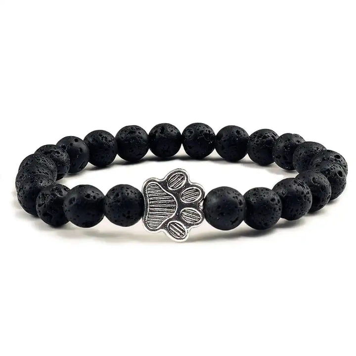 Beaded Paw Bracelet in Natural Stone Design