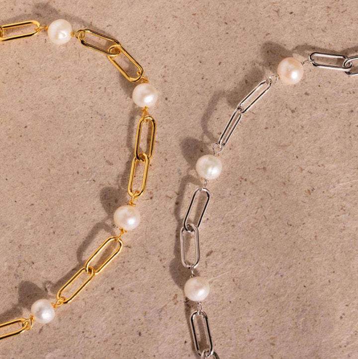 Timeless pearl necklace bracelet