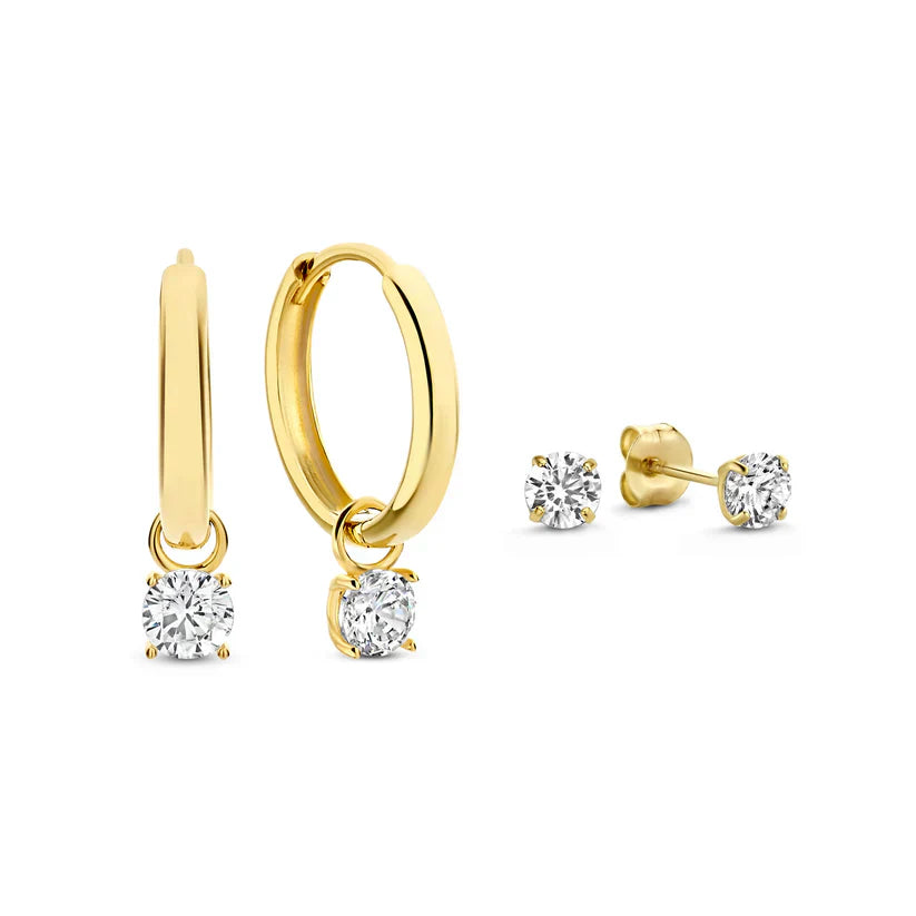 Larmes de Lune Stone Earring Set | White Gold