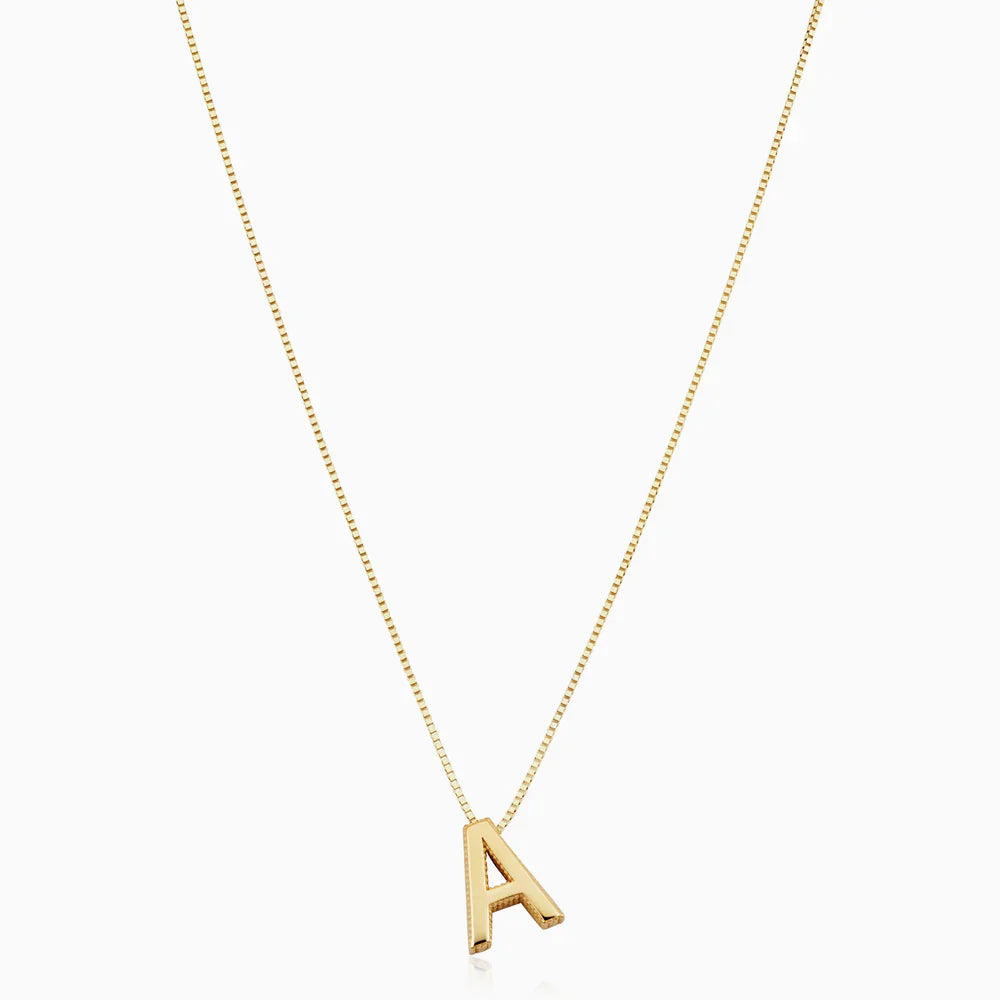 Love Letter Initial Necklace | White Gold