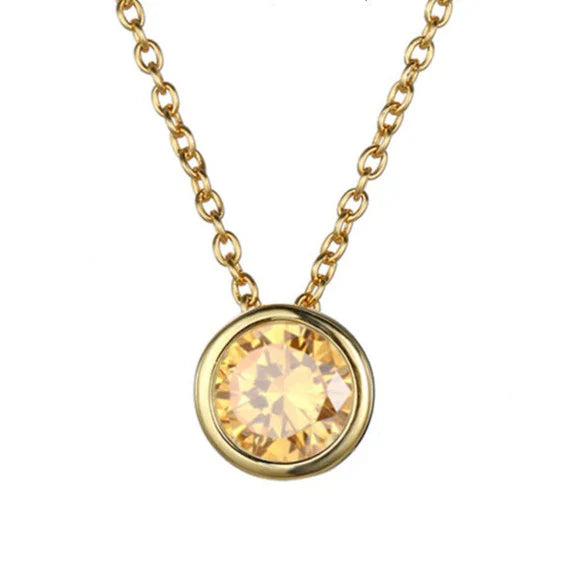 Lunaria Gemmara Birthstone Necklace | Gold