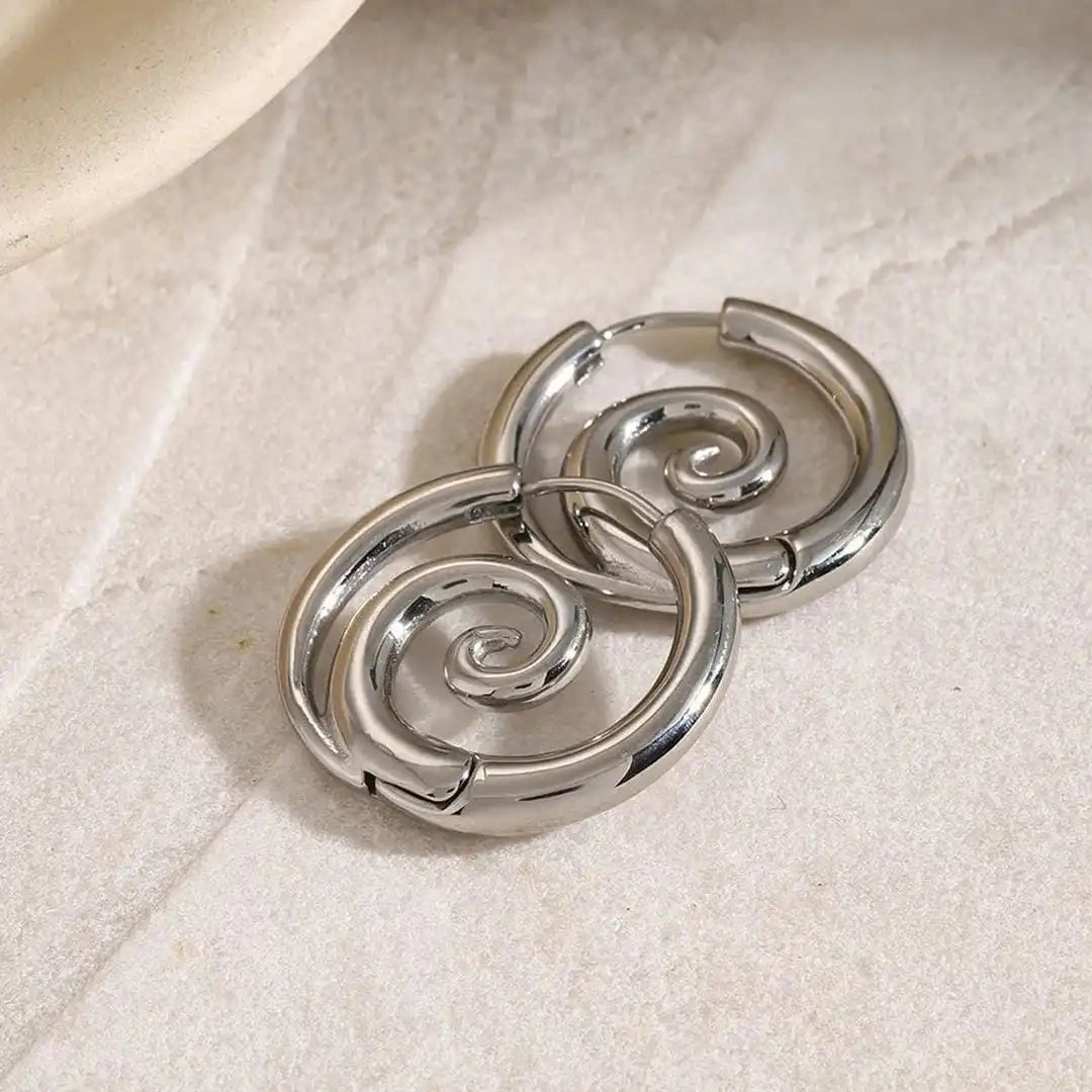 Timeless gold spiral earrings