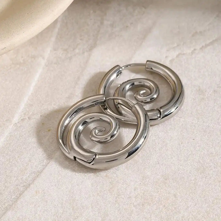 Timeless gold spiral earrings
