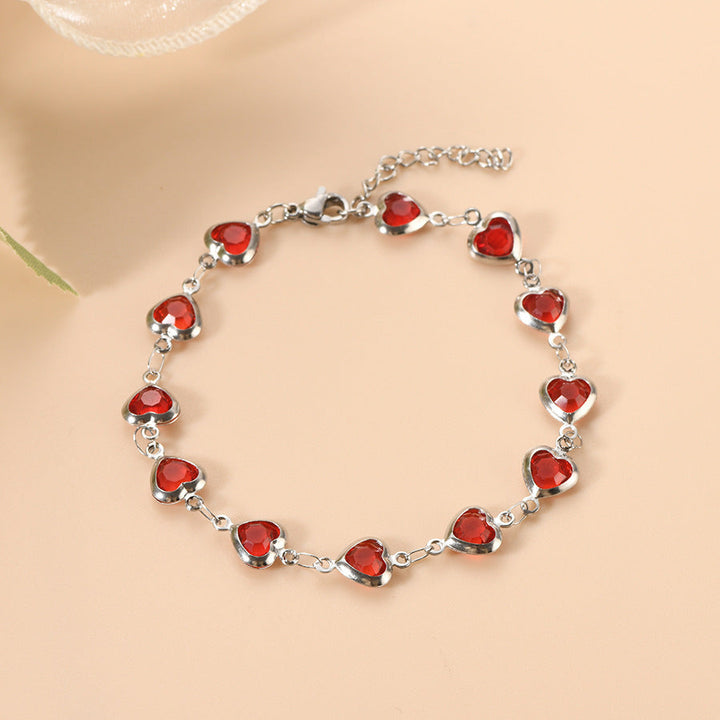 Refined Garnet and White Gold Bracelet