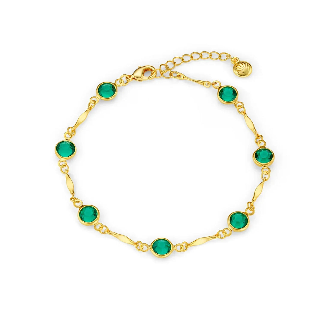 Emerald Link Bracelet | Gold