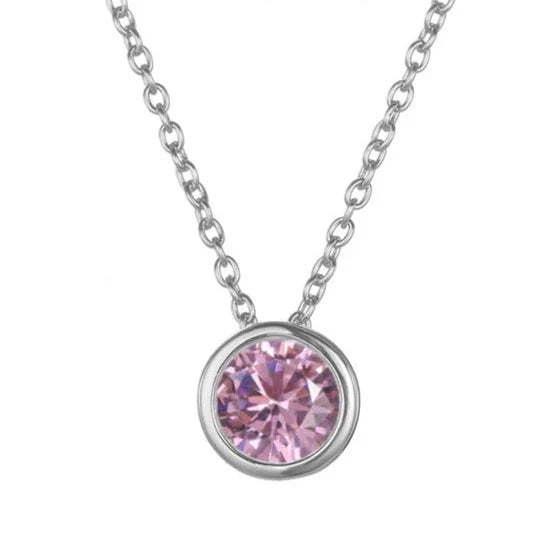 Lunaria Gemmara Birthstone Necklace | White Gold