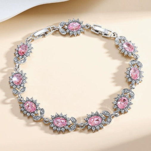 Elegant Intertwined Blossom Rosé Sapphire Bracelet