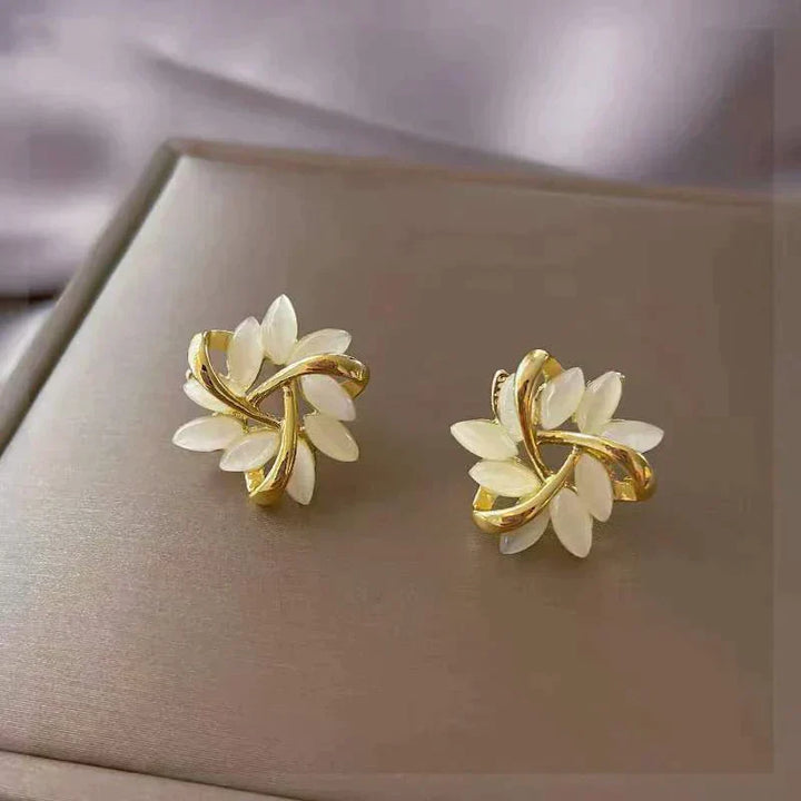 Sonja Luxe Earrings with White Opal