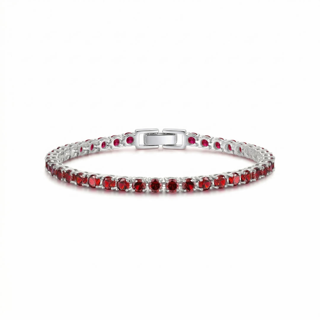 Refined Ruby and White Gold Bracelet