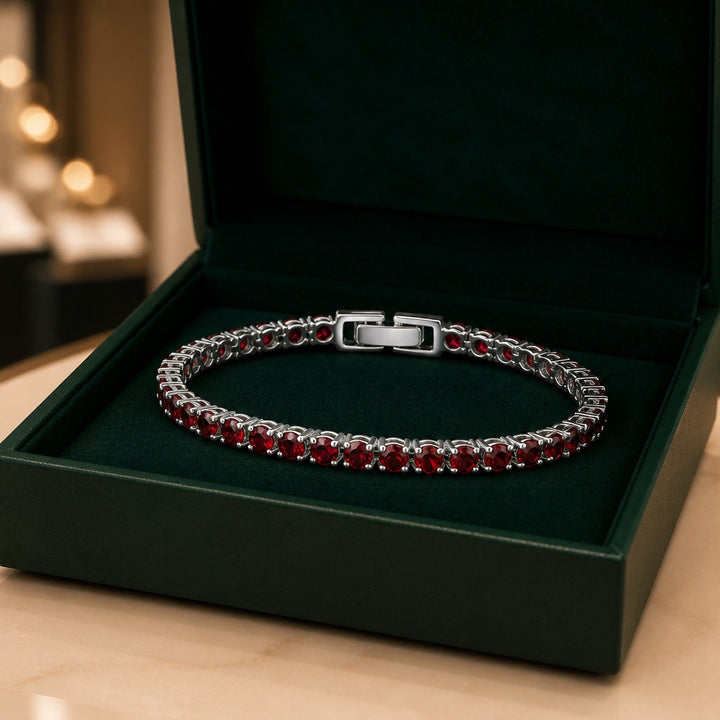Refined Ruby and White Gold Bracelet