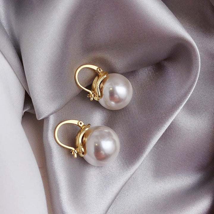 Thick Gold Pearl Earrings