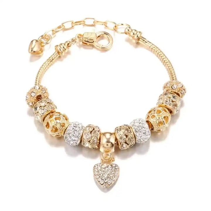 Solid gold heart bracelet