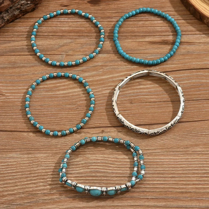 Premium Turquoise Pearl Bracelet Set