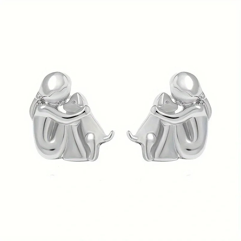 Two-tone silver and gold huggie earrings
