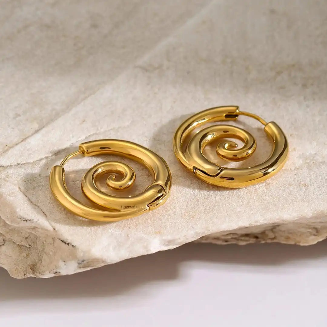 Timeless gold spiral earrings