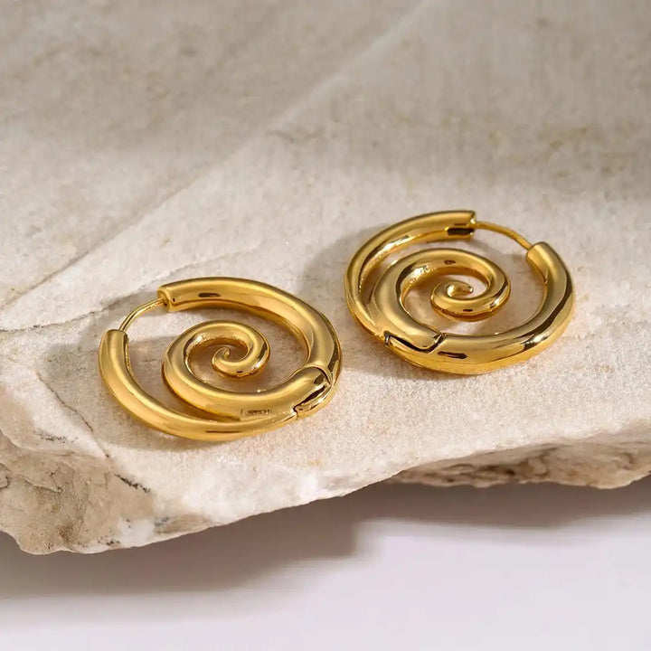 Timeless gold spiral earrings