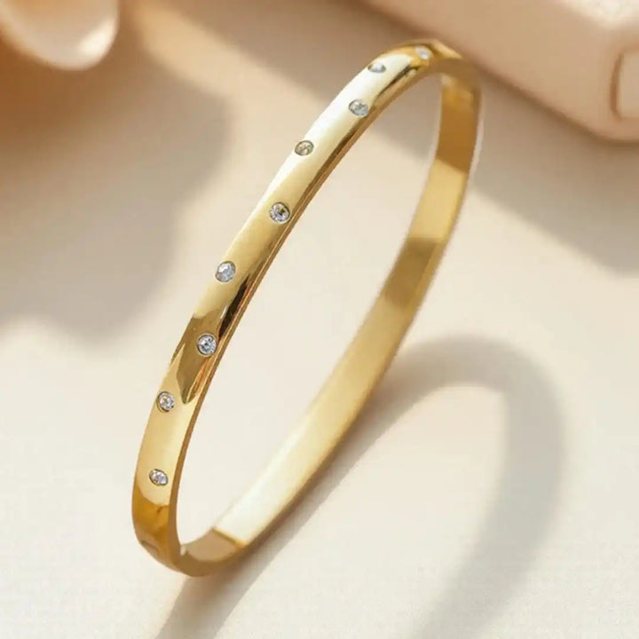Timeless gold-tone cubic zirconia bracelet