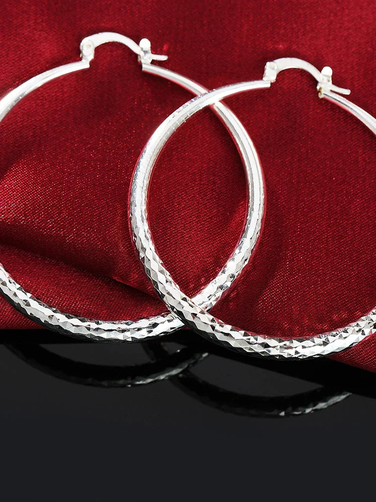 Round Sterling Silver Hoop Earrings - Haller