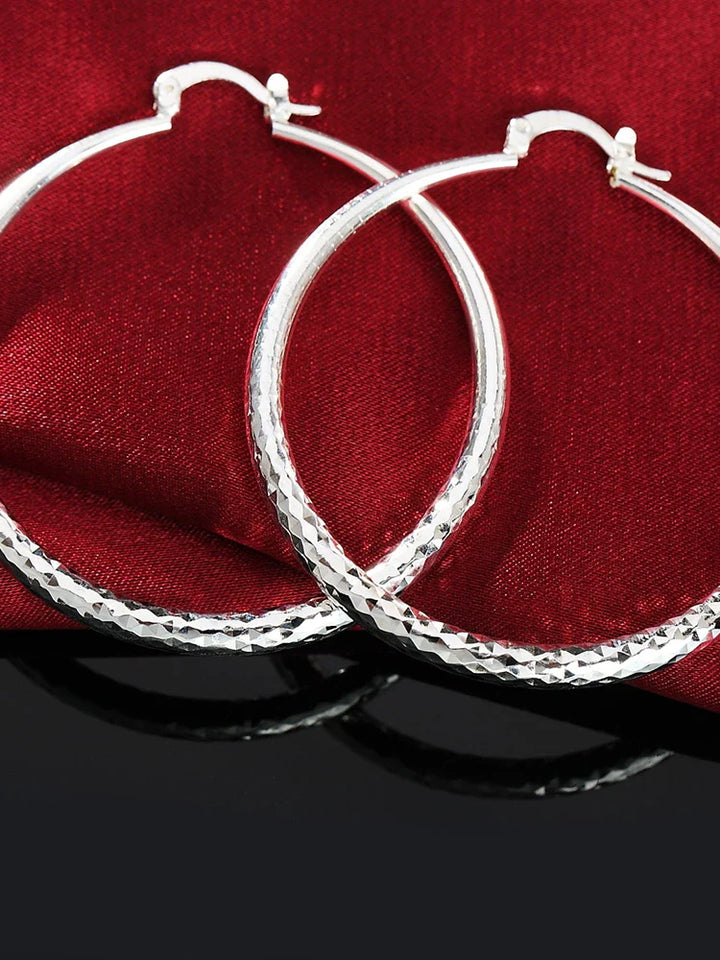 Round Sterling Silver Hoop Earrings - Haller