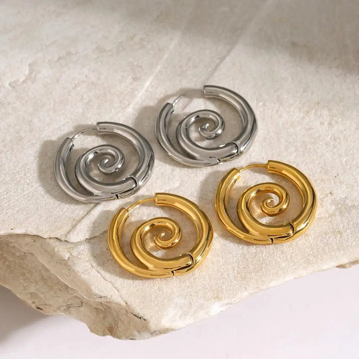Timeless gold spiral earrings