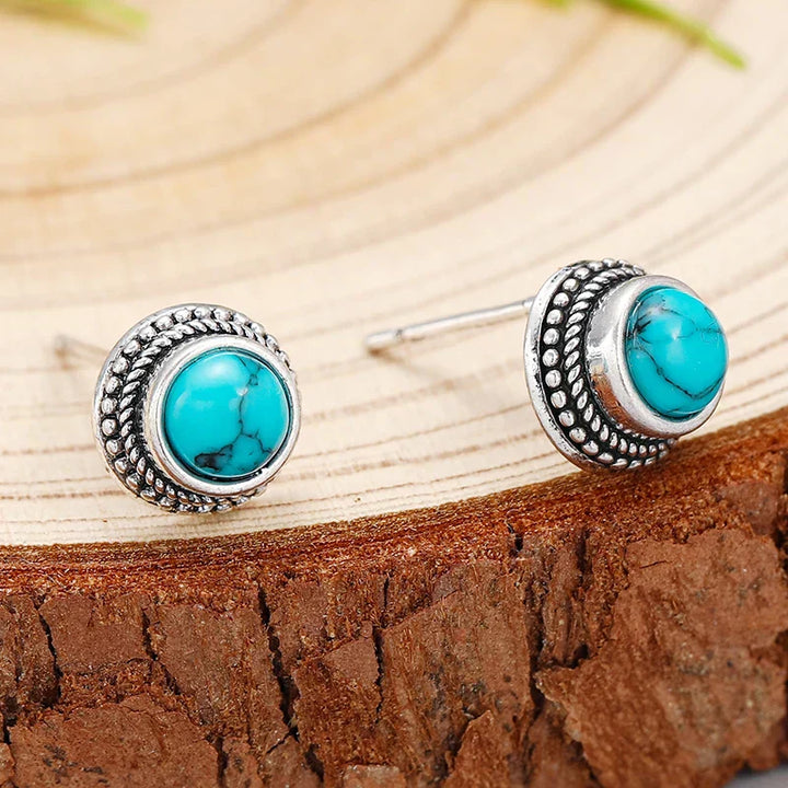 Vintage Boho Turquoise Imitation Stud Earrings