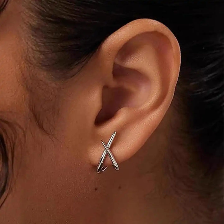 Timeless gold cross earrings