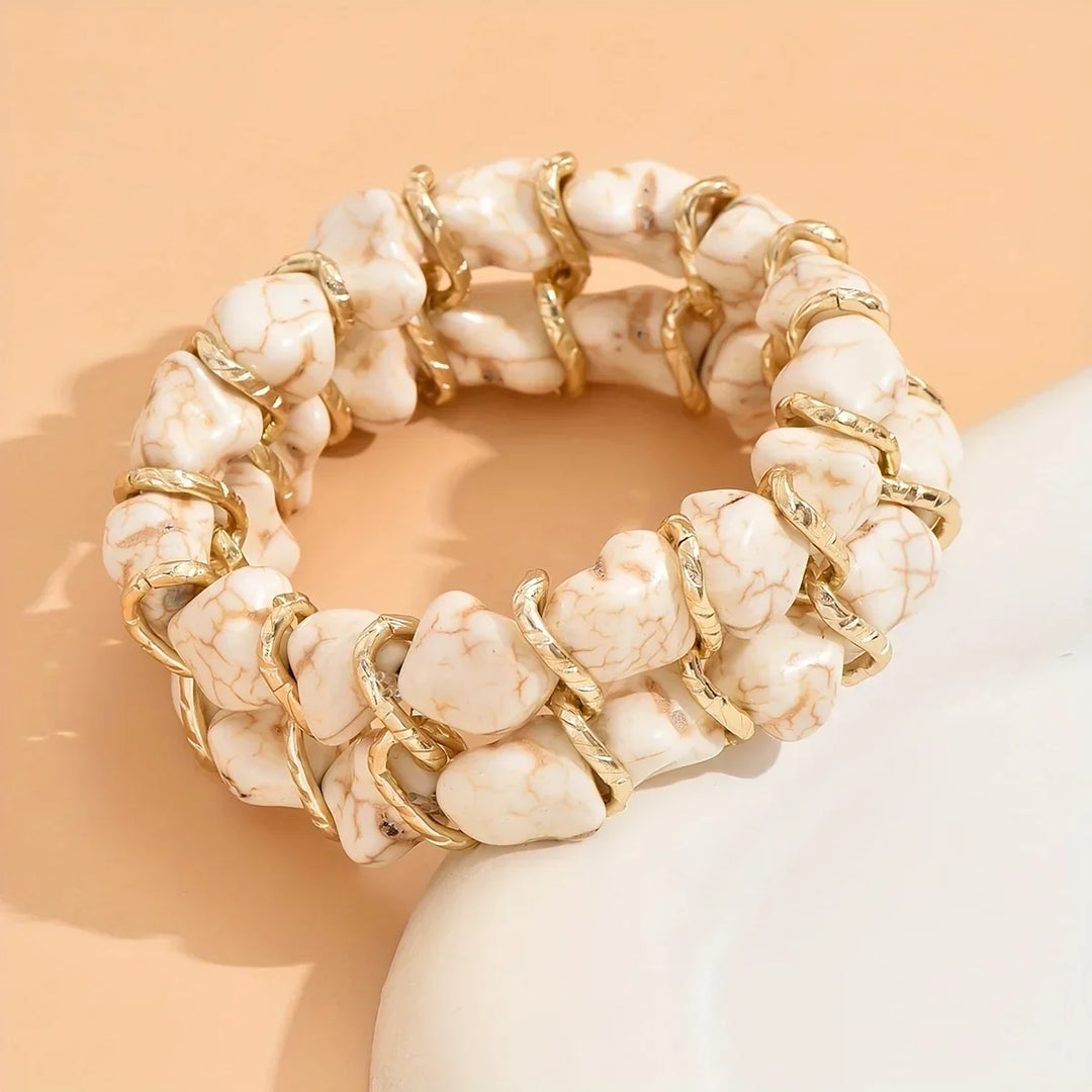 Elegant Turquoise and Gold Bracelet