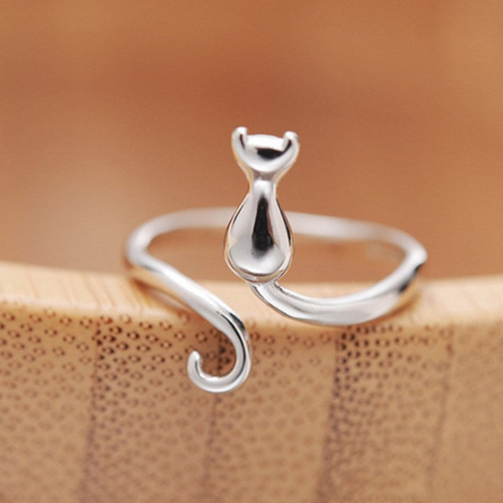 925 Sterling Silver Adjustable Kitty Ring