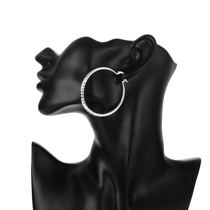 Round Sterling Silver Hoop Earrings - Haller