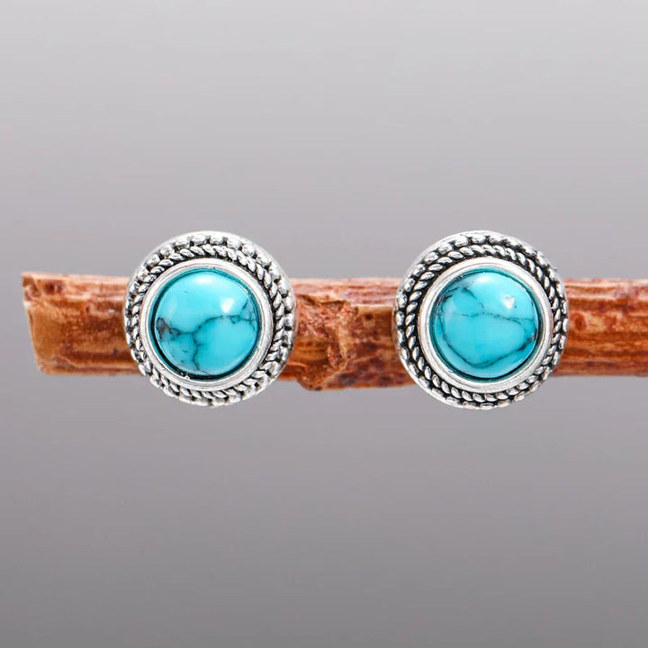 Vintage Boho Turquoise Imitation Stud Earrings